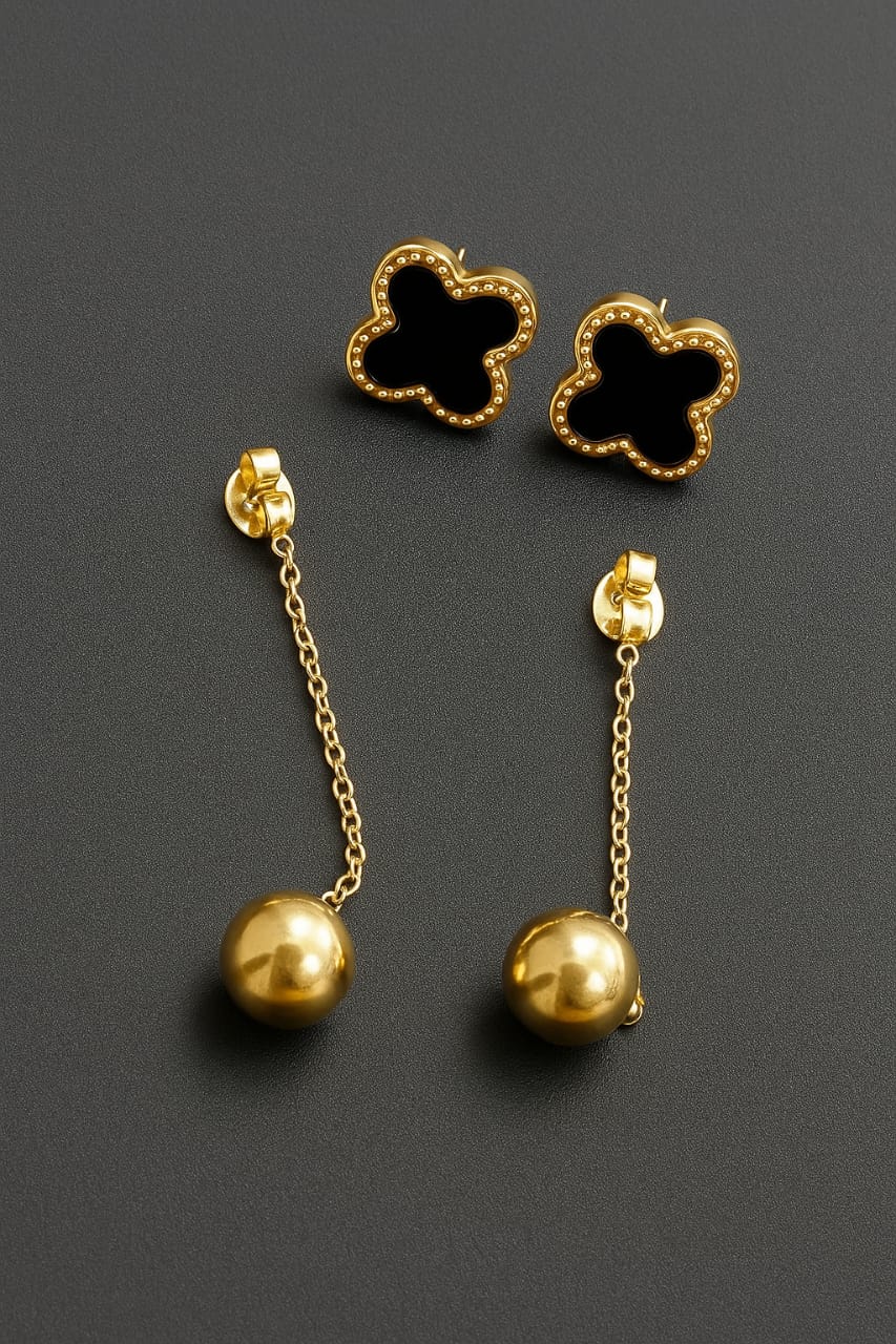 Twin Drop Floral Earrings