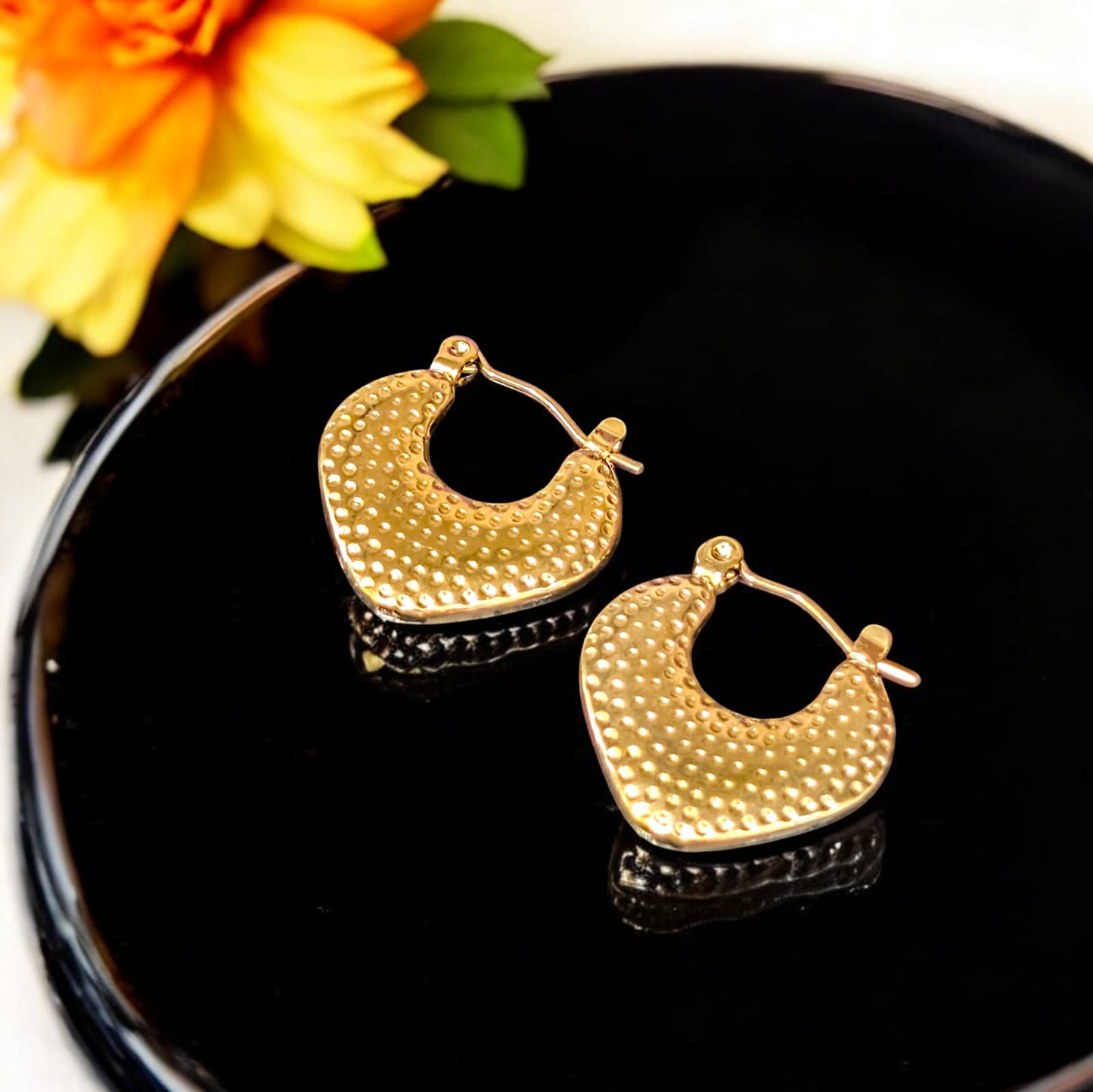 Beaded Edge Mini Hoops