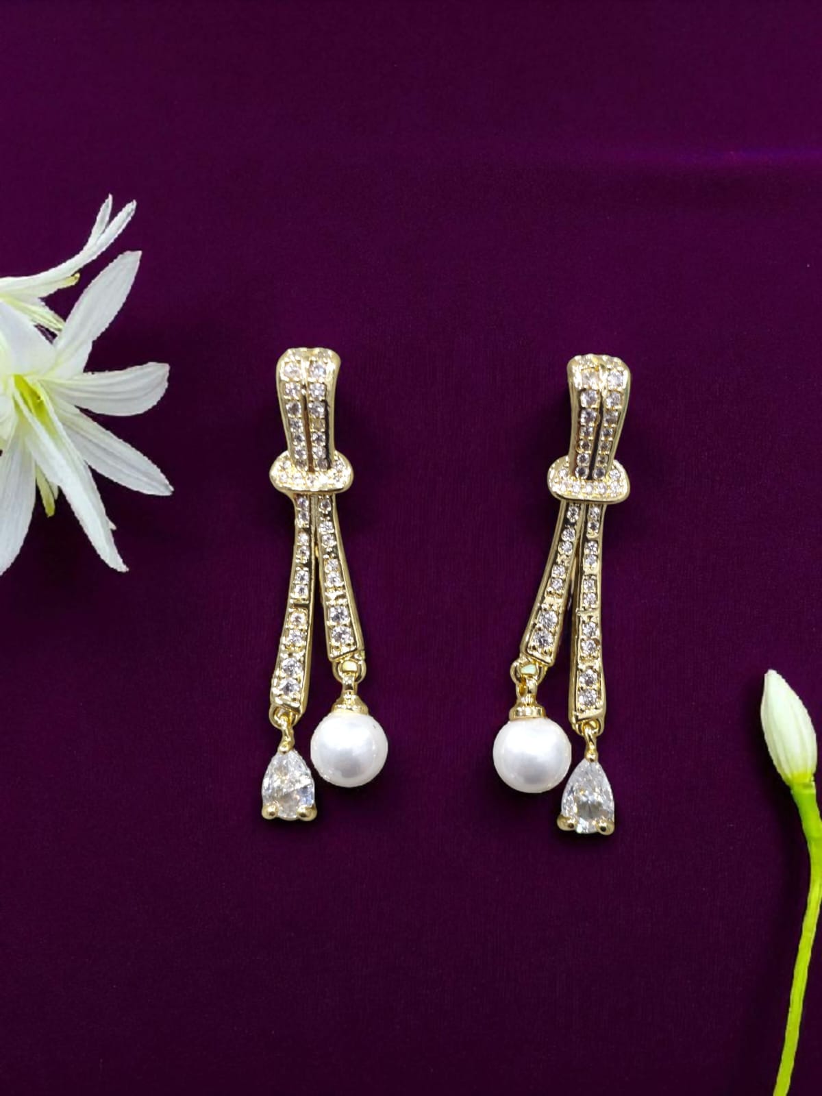 Dual Drop Pearl Chandeliers