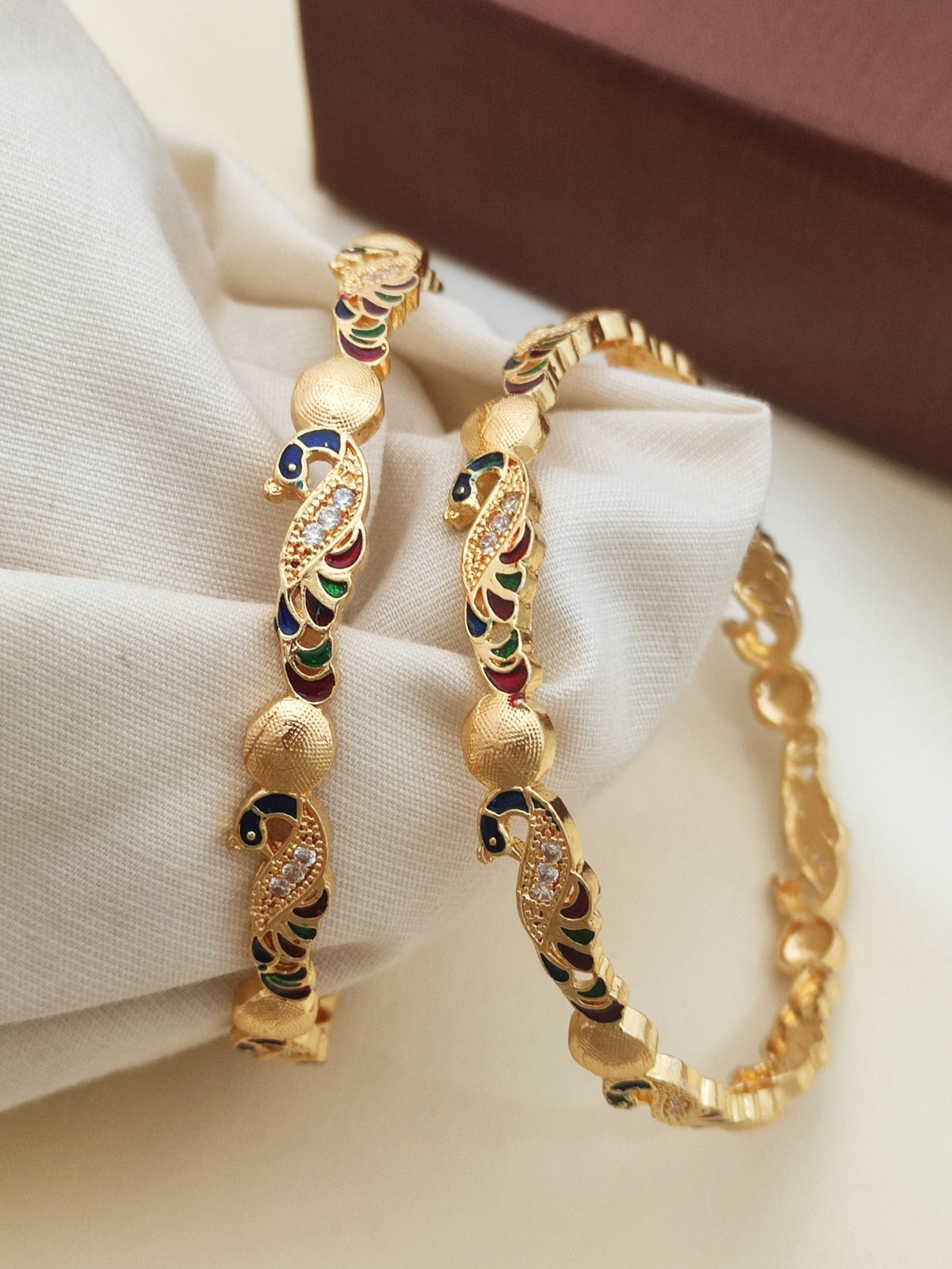 Dual Tone Floral Bangles