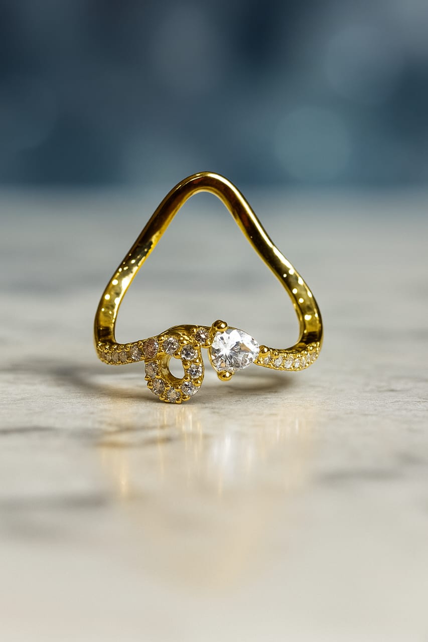 Triangle Gem Ring