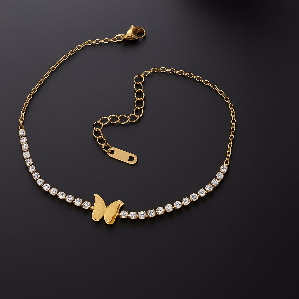 Crystal Butterfly Anklet