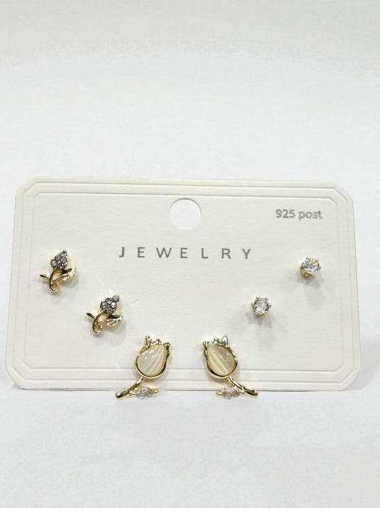 Pink Silk Earring Combo