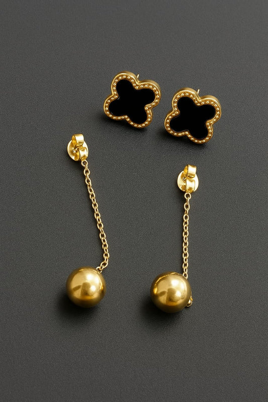 Twin Drop Floral Earrings