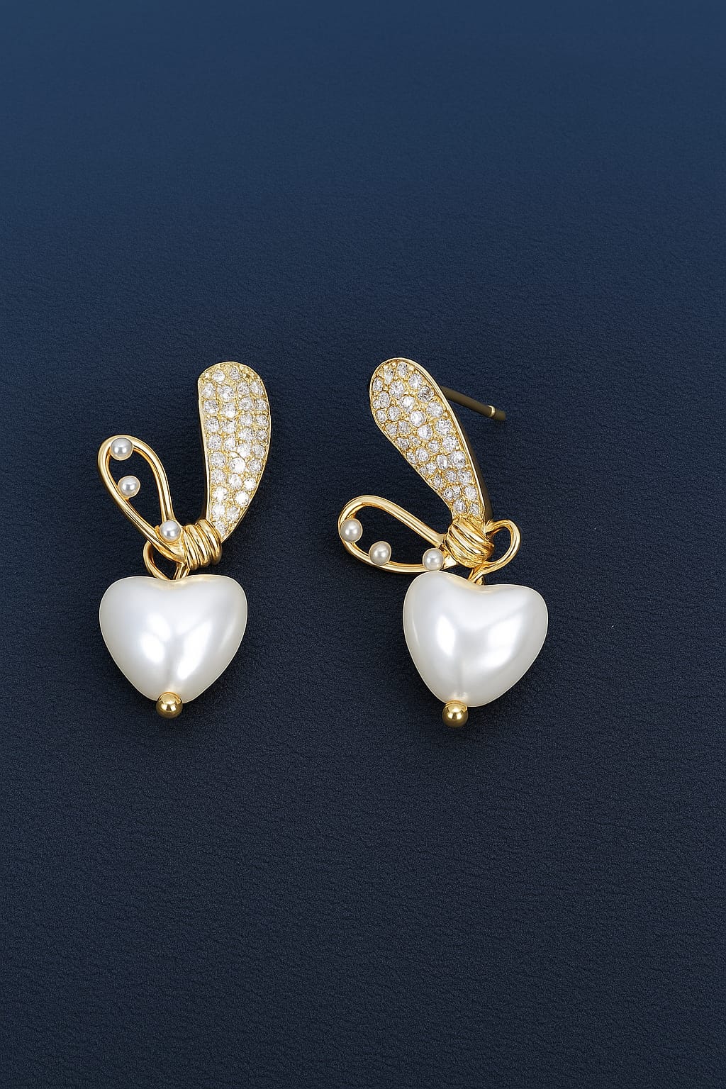 Heart Knot Pearl Studs
