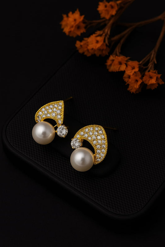 Pearl Accent Gold Studs