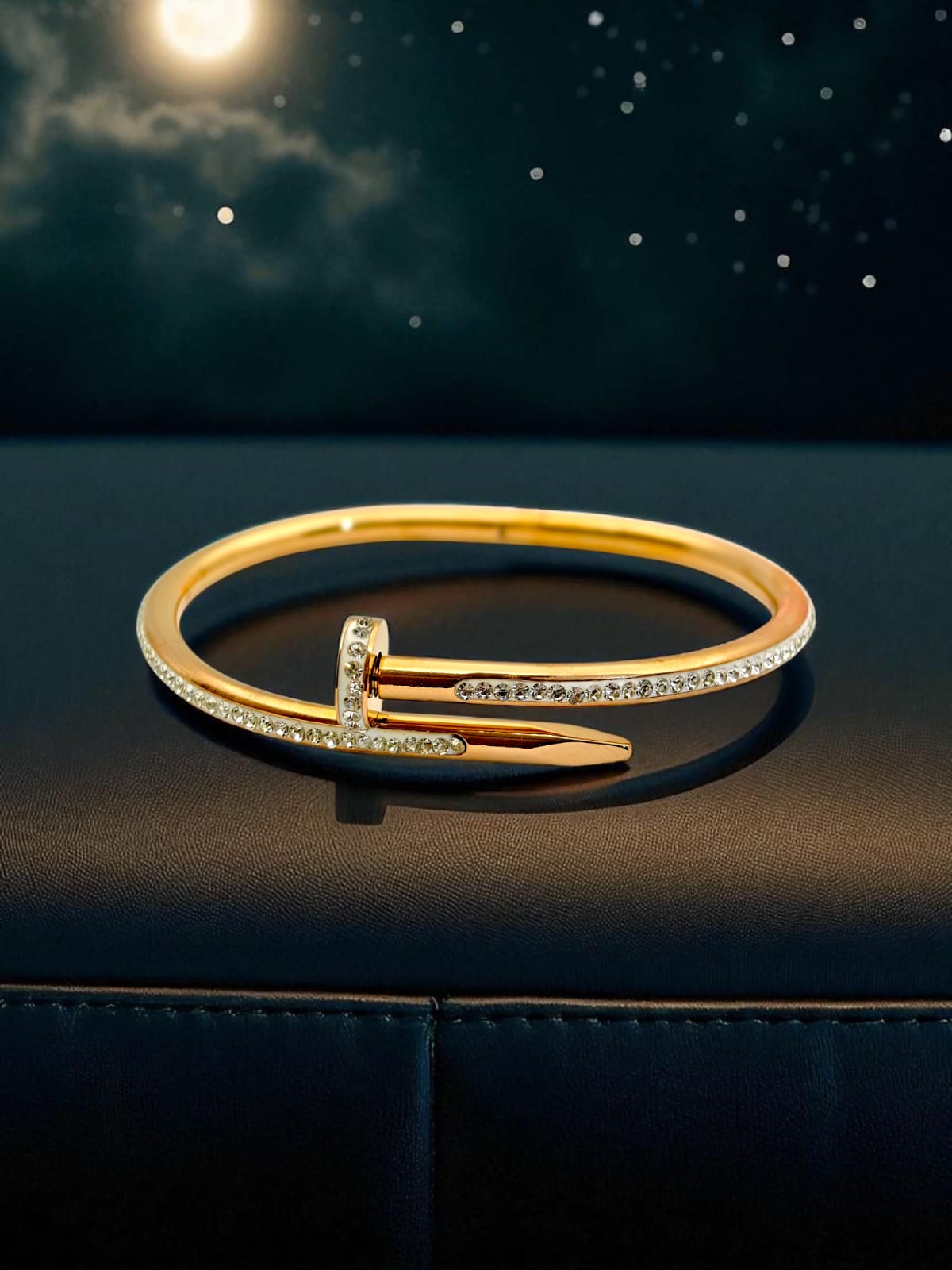 Screw Accent Gold Bangle