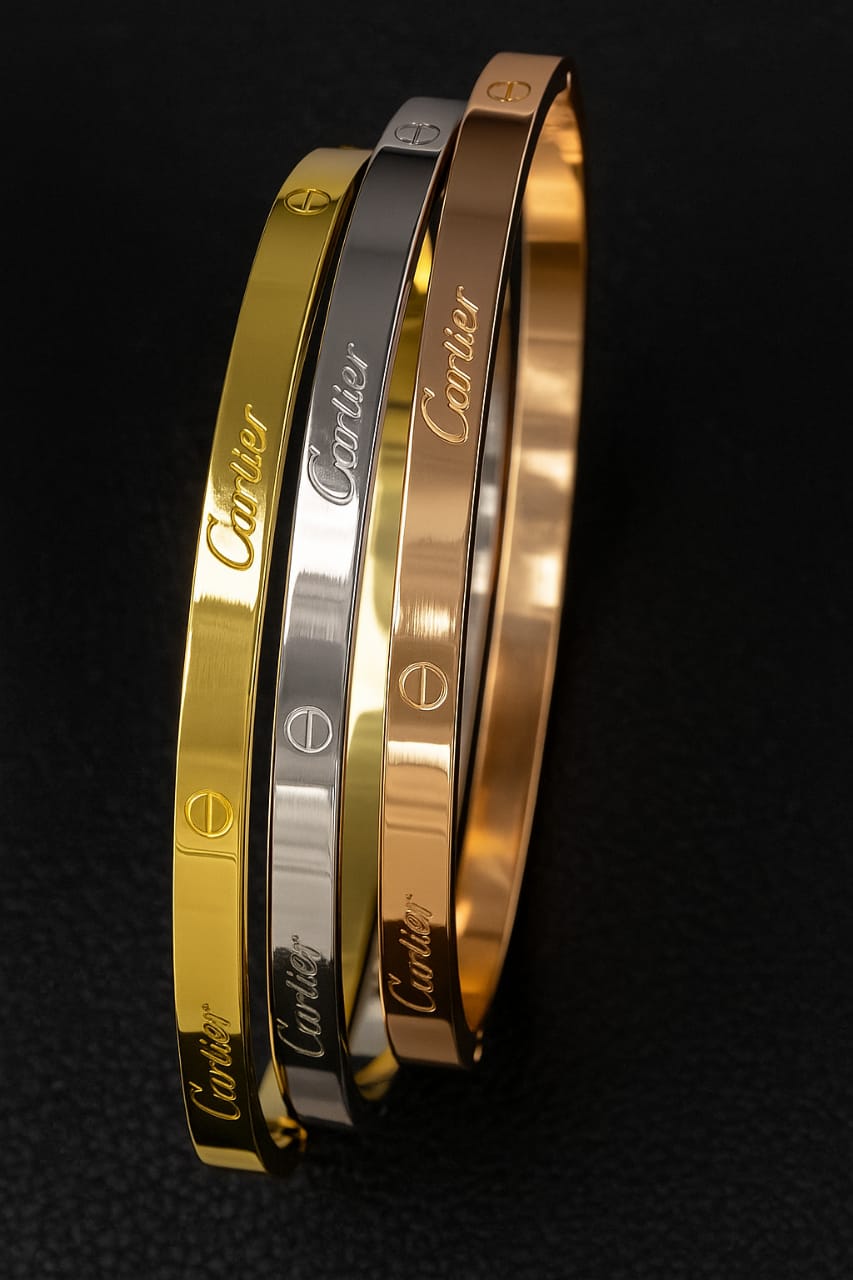 Dual Stripe Gold Bangle