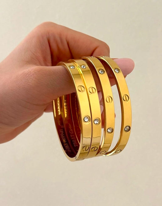 Trio Line Gold Bangle