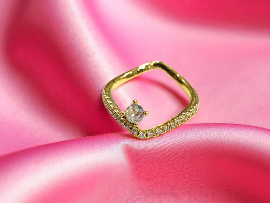 Blush Bezel Sparkle Ring