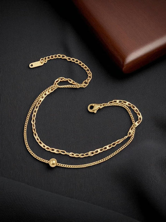 Double Chain Pearl Anklet