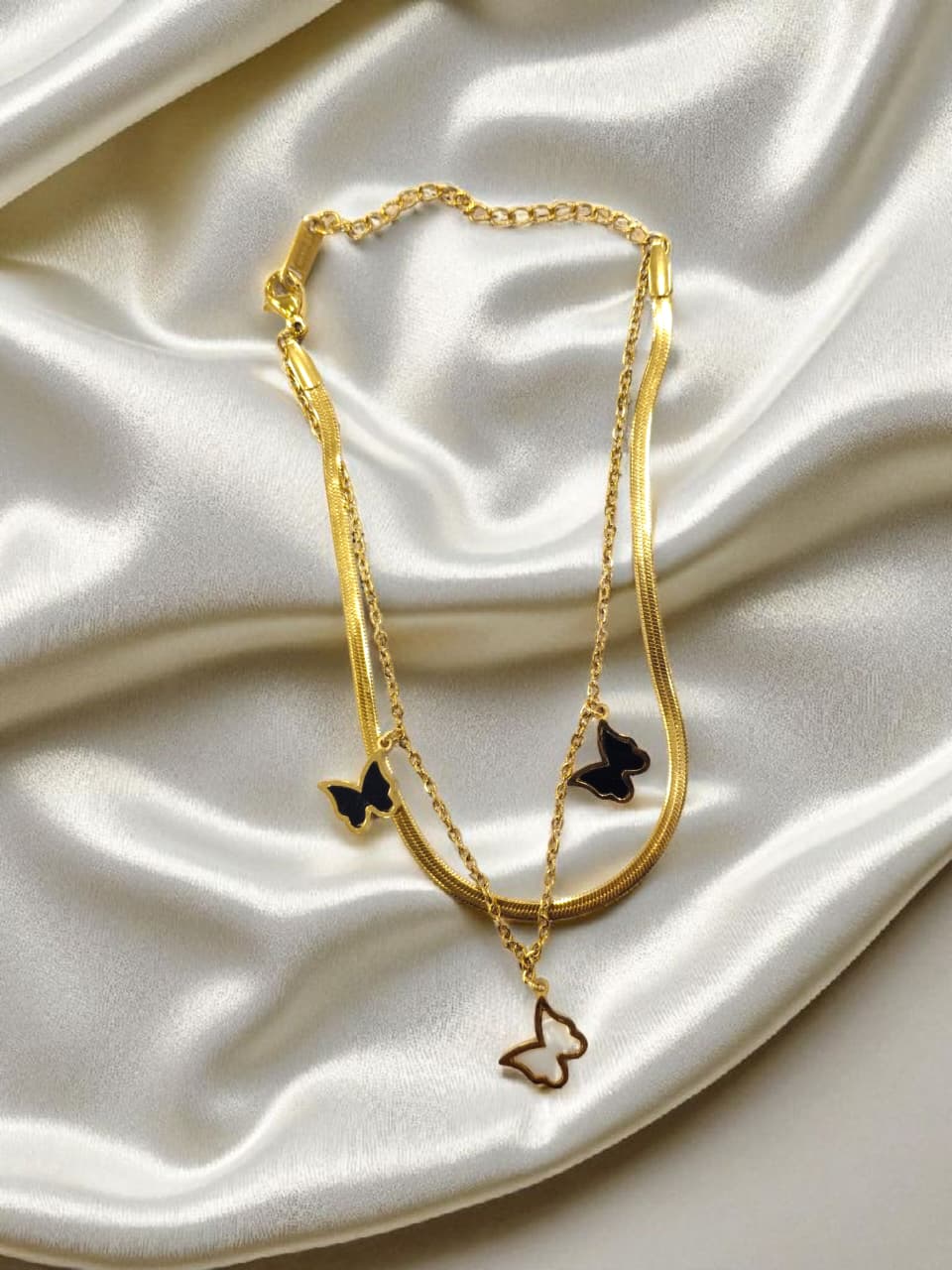 Butterfly Dual Chain Anklet