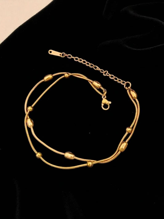 Star Bead Layered Anklet