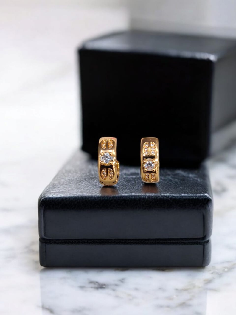 Sleek Diamond Cut Hoops