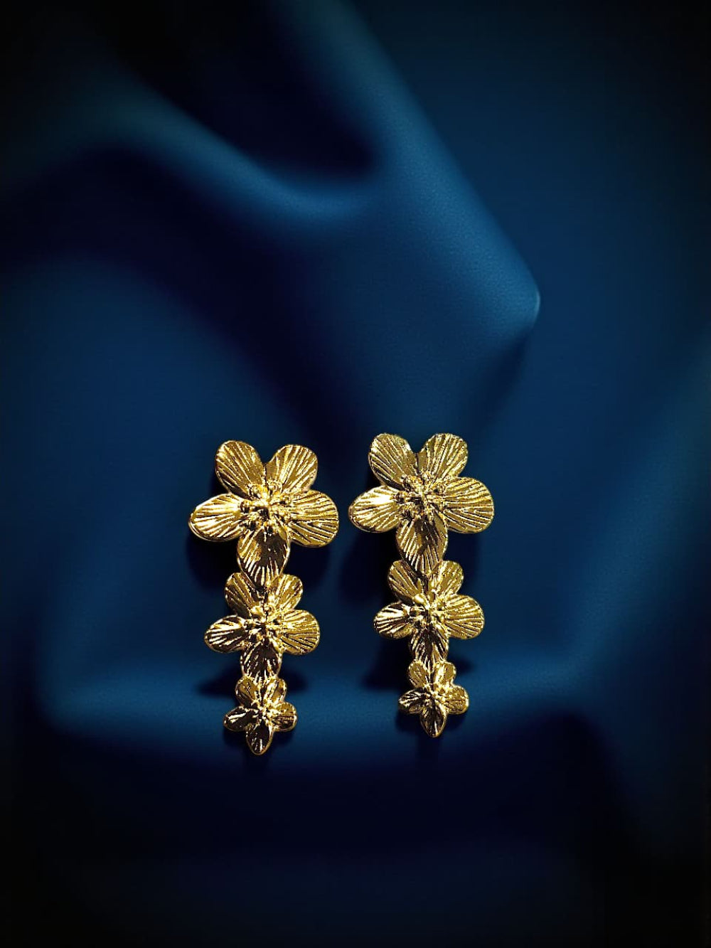 Textured Flower Dangle Earrings